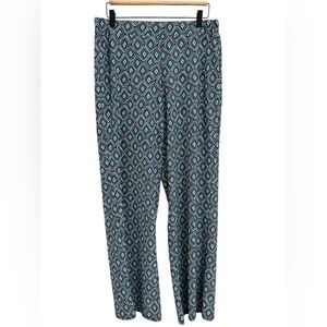 Jude Connally Women's Multicolor Black Pink Geometric Wide Leg Pull On Pant Med